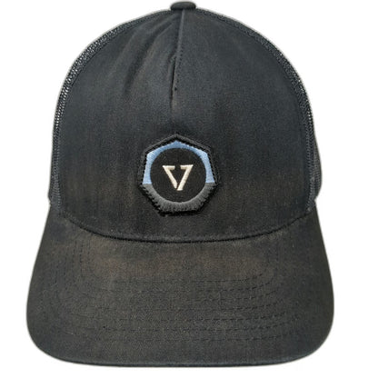 Vissla Trucker Hat Black One Size Mesh Snapback Surf Logo Patch Structured Crown