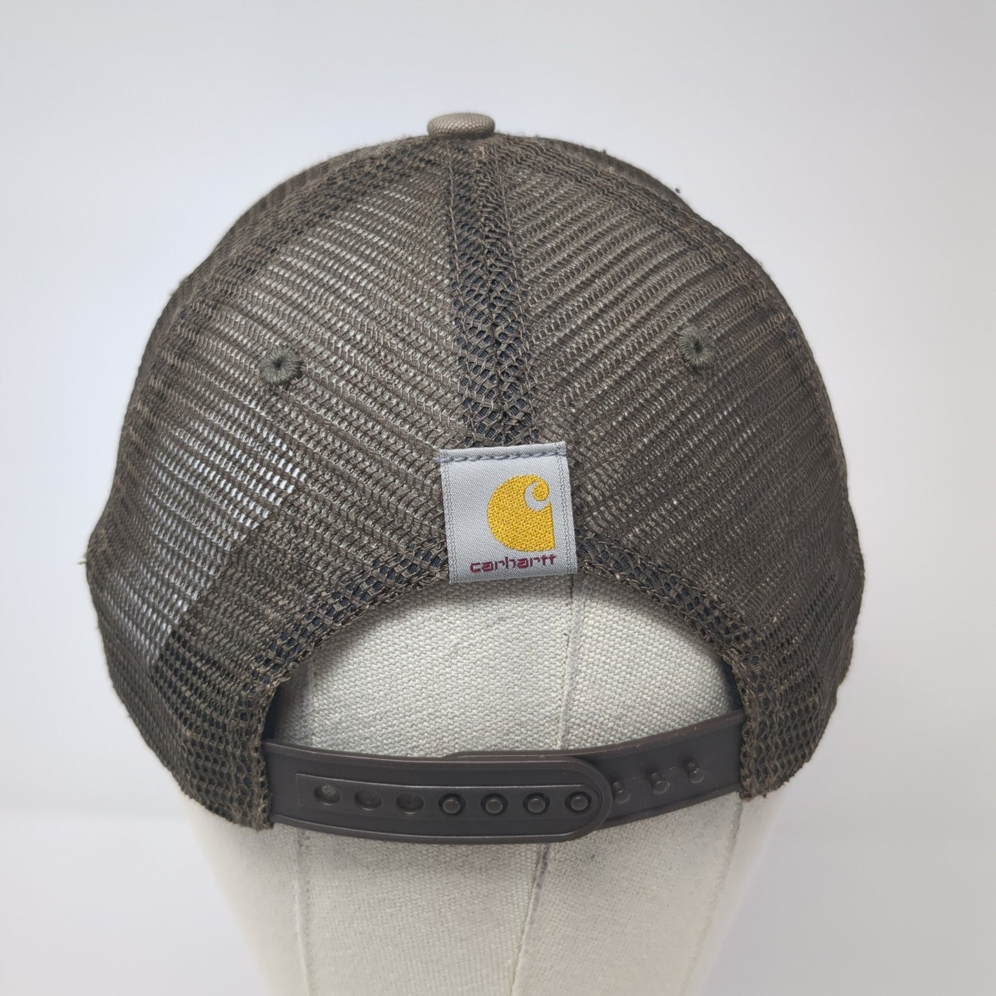 Carhartt Spell Out Snapback Trucker Hat Brown One Size Solid Mesh Back