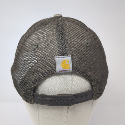 Carhartt Spell Out Snapback Trucker Hat Brown One Size Solid Mesh Back
