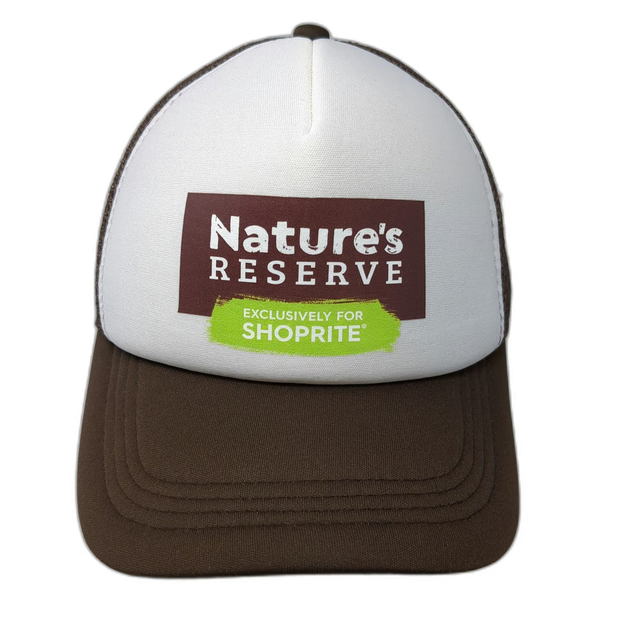 Nature's Reserve ShopRite Brown One Size Trucker Hat Mesh Snapback Foam Front