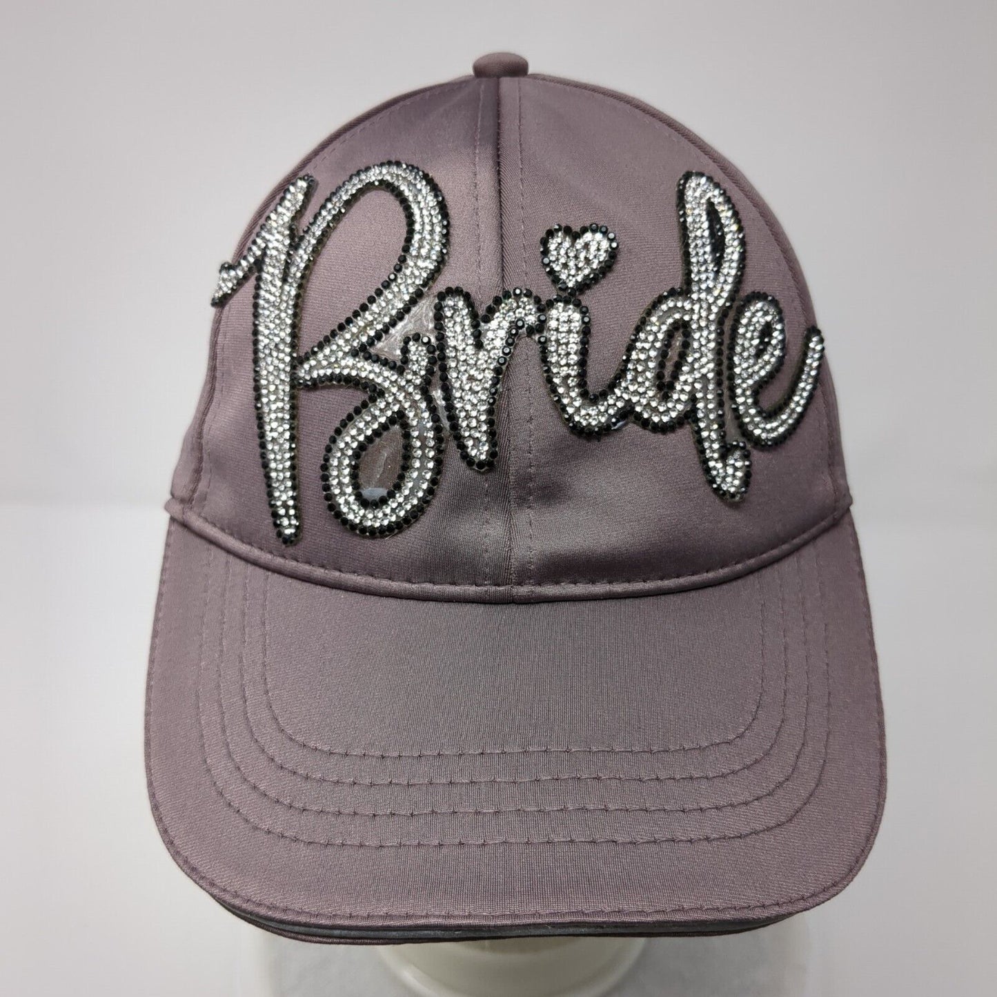 Bride Bling Slideback Ponyback Hat Purple OSFM Adjustable Embroidered 6 Panel