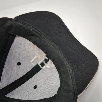 LPA Strapback Hat Black One Size Adjustable Embroidered Vented Holes 6 Panel