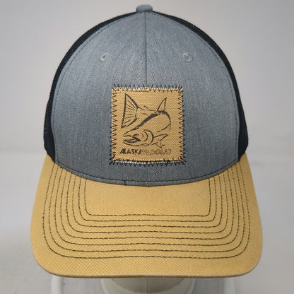 Outdoor Cap Gray Yellow Trucker Hat OSFM Alaska Field Gear Patch Mesh Snapback