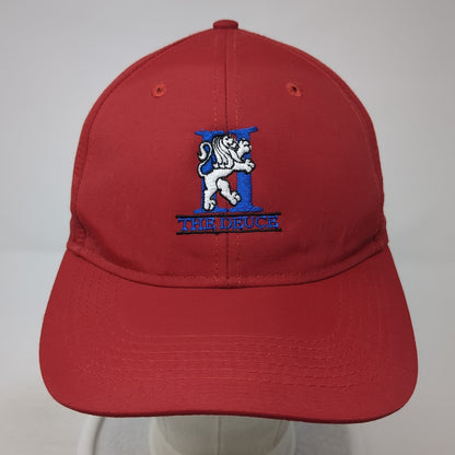 The Deuce Strapback Hat Red One Size Embroidered American Dry Goods