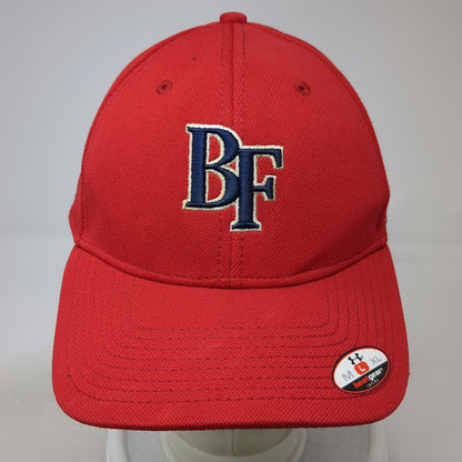 Under Armour Baseball Cap Red L BF Blue Logo Fitted Stretch Fit HeatGear Hat