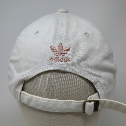 Adidas Baseball Cap White One Size Trefoil Logo Pink Gold Slideback Cotton Hat