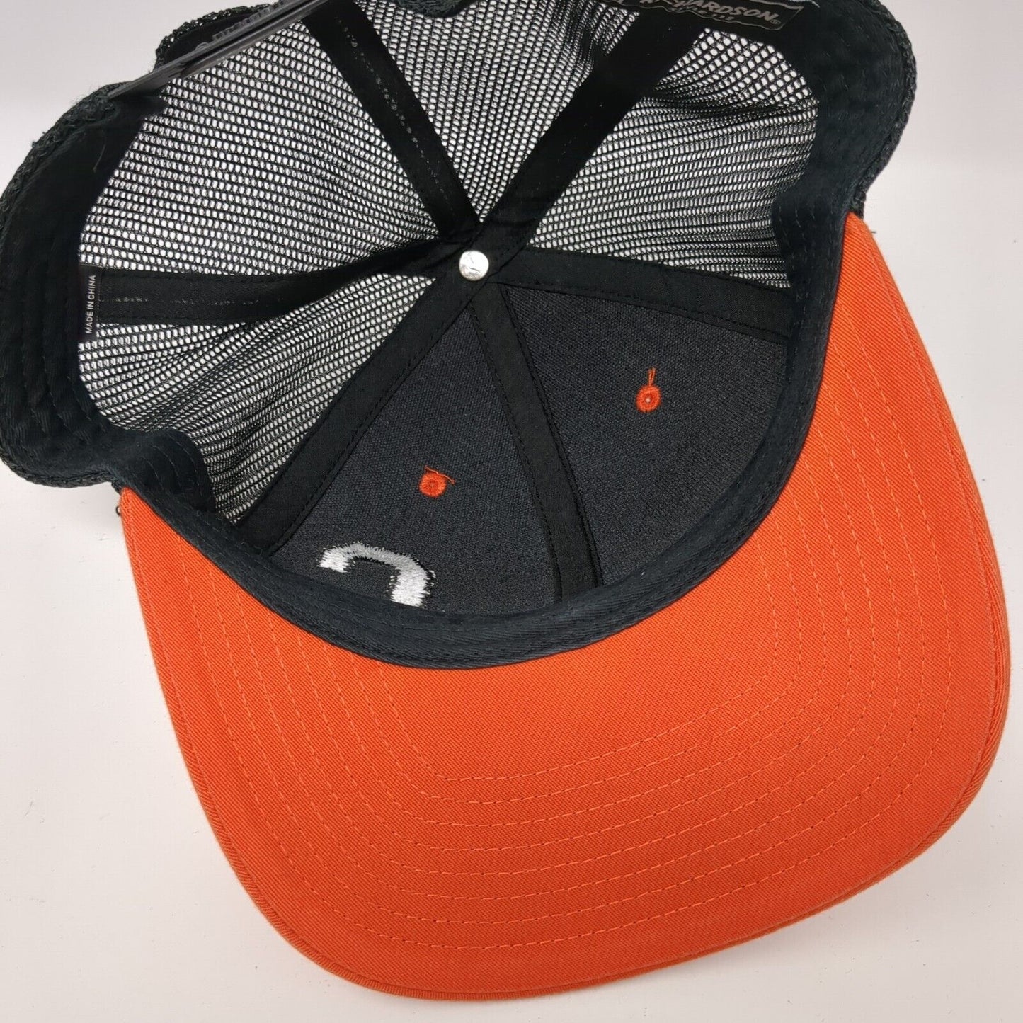 Letter C Snapback Mesh Back Trucker Hat Orange One Size Embroidered