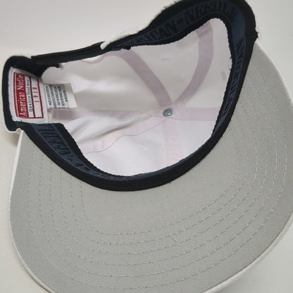 American Needle Baseball Cap White One Size Bighorn Sheep Snapback Hat Grey Brim