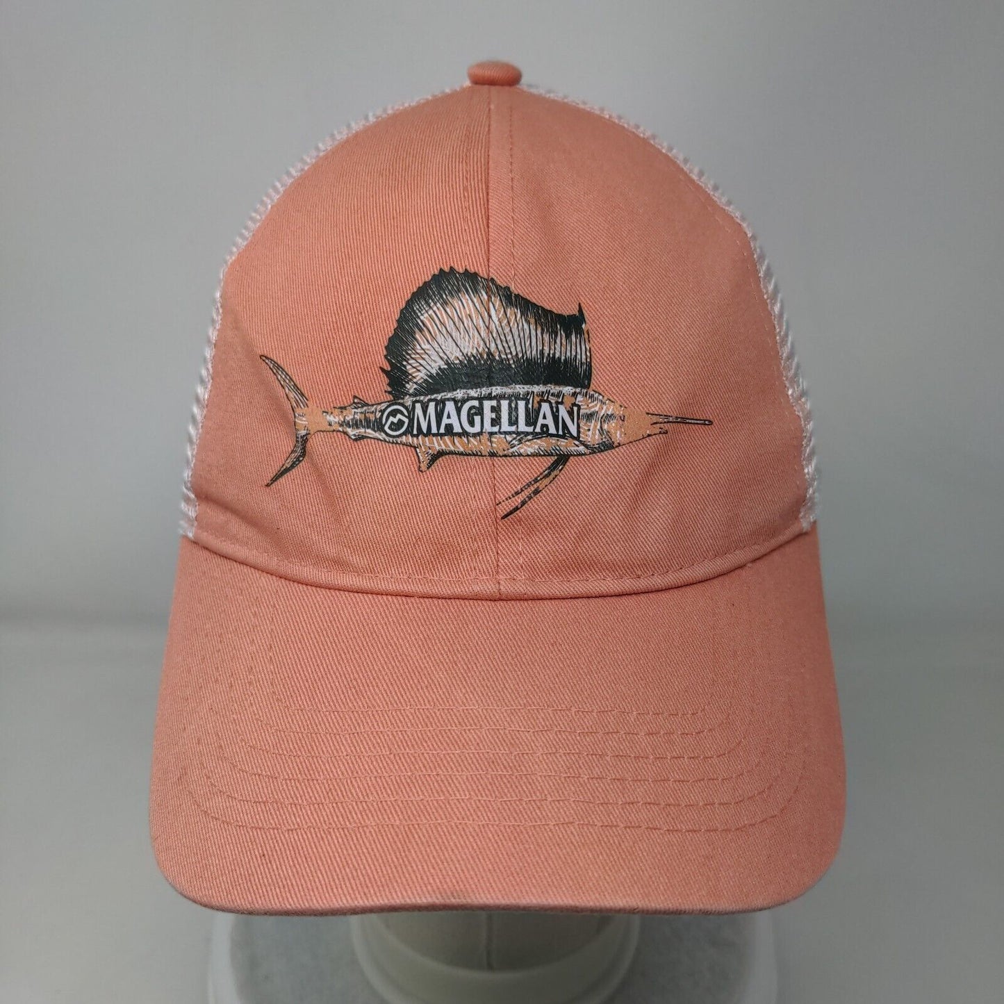 Magellan Outdoors Snapback Trucker Hat Pink One Size Adjustable Mesh Back