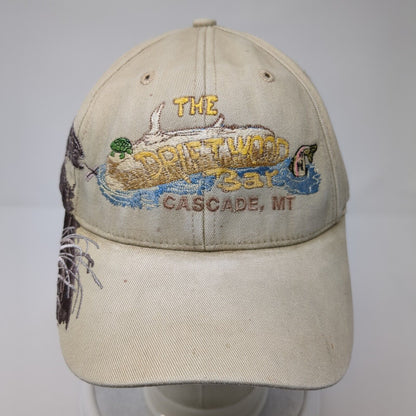 The Drift Wood Bar Cascade MT Strapback Hat Tan OS Adjustable Wild Life Dri-Duck