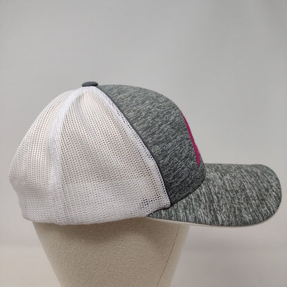 Pacific Headwear Snapback Mesh Back Trucker Hat Gray One Size Embroidered