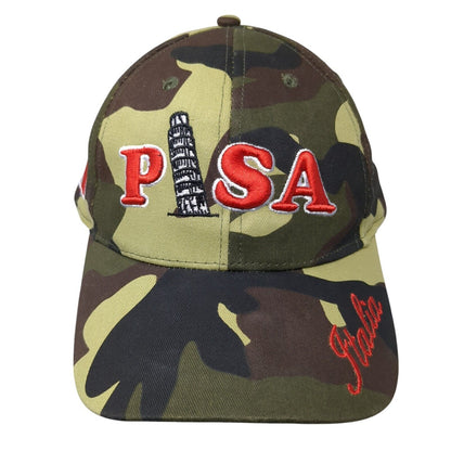 Pisa Italia Strapback Hat Camouflage 58cm Adjustable Embroidered