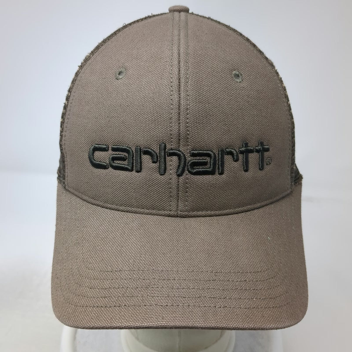Carhartt Brown One Size Trucker Hat Snapback Mesh Embroidered Logo Workwear