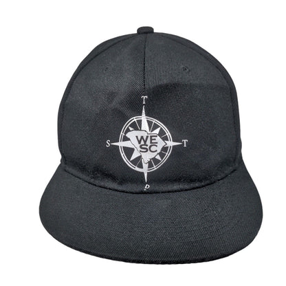 WSEC Compass Premium Snapback Hat Black OSFA Adjustable 6 Panel Max Headgear