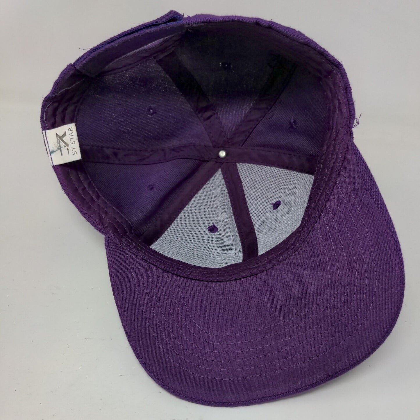S7 Star Strapback Hat Purple One Size Adjustable Vented Holes 6 Panel Blank