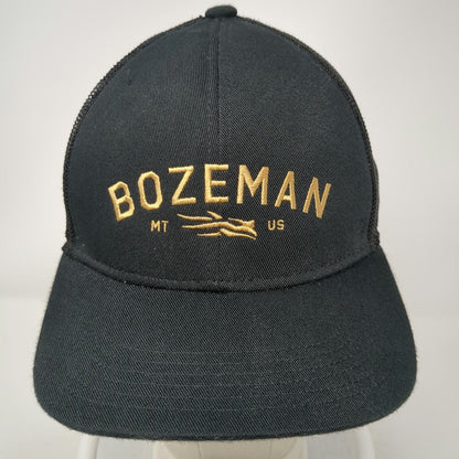 Sitka Gear Trucker Hat Black Gold One Size Bozeman MT Mesh Snapback Mid Profile