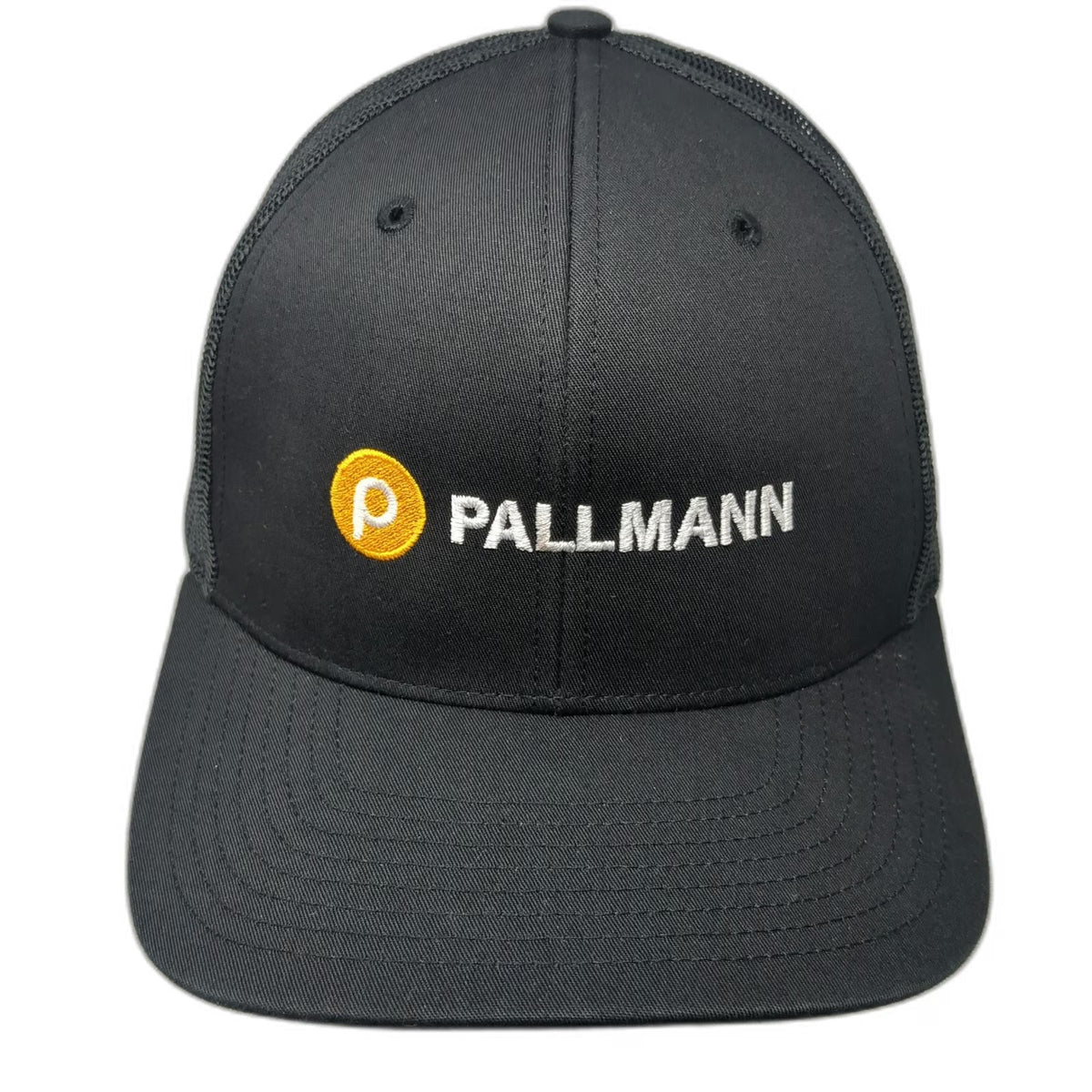 Richardson Trucker Hat Black One Size Pallmann Mesh Back Snapback Yellow White