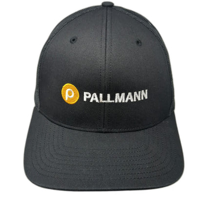 Richardson Trucker Hat Black One Size Pallmann Mesh Back Snapback Yellow White