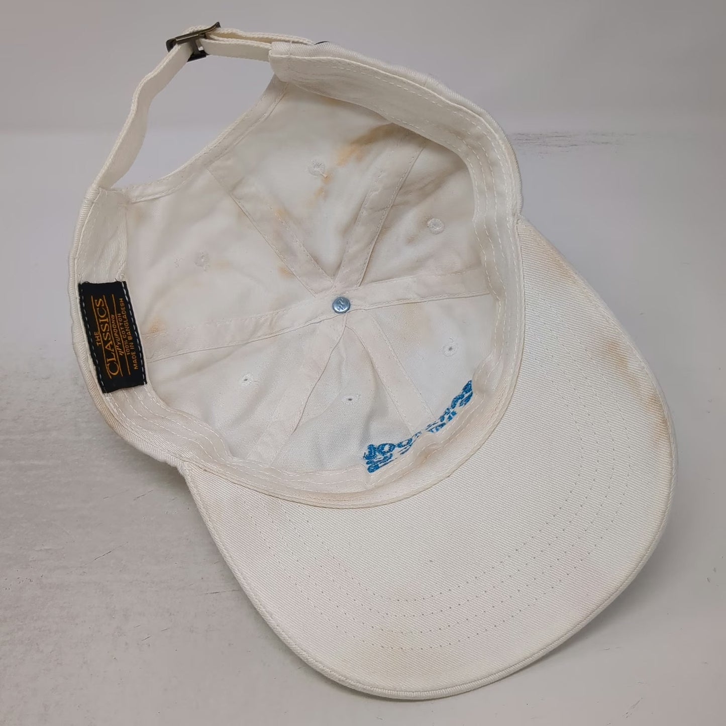 Yupoong Baseball Cap White OSFM Barstool Bites Embroidered Slideback Hat Cotton