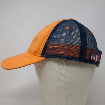 Pukka Baseball Cap Orange Blue One Size Big Sky Montana Trucker Mesh US Flag Hat