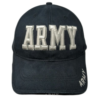 Rothco Baseball Cap Black One Size Strapback Embroidered Army Military Logo Hat