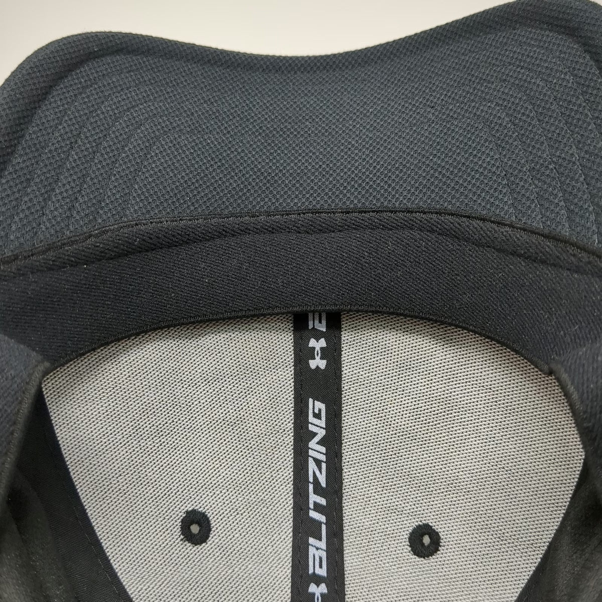 Under Armour Baseball Cap Black XL Tonal Logo Stretch Fit Structured Textured