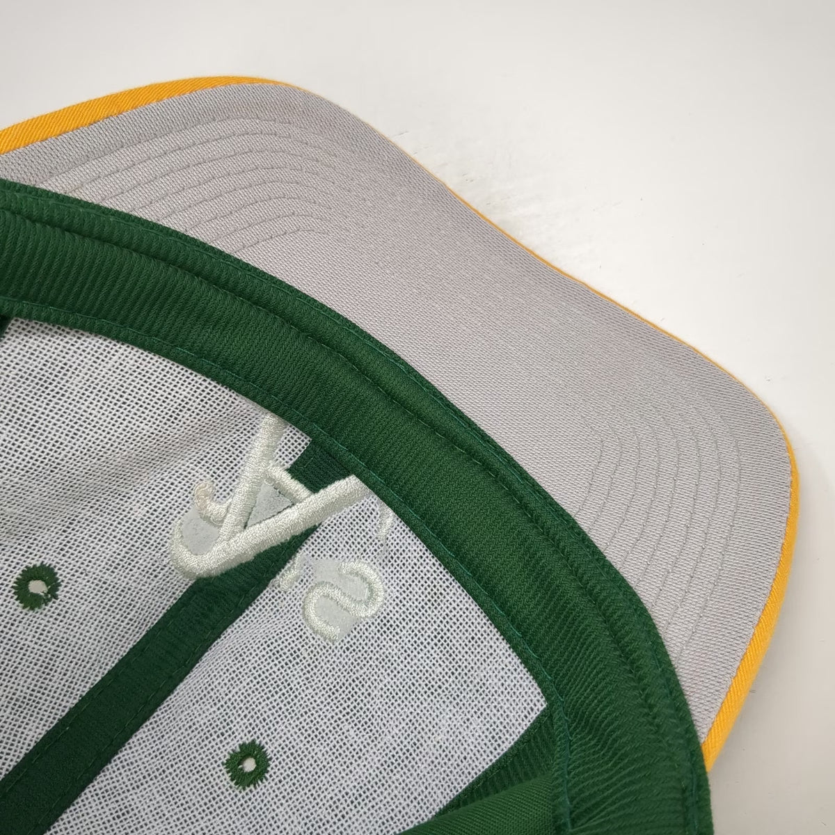 Oakland Athletics MLB Twins Snapback Hat Green Yellow White One Size Gray Brim