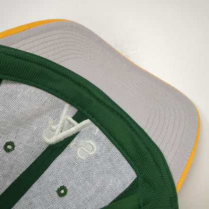 Oakland Athletics MLB Twins Snapback Hat Green Yellow White One Size Gray Brim