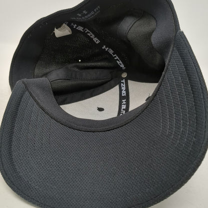 Under Armour Baseball Cap Black XL Tonal Logo Stretch Fit Structured Textured