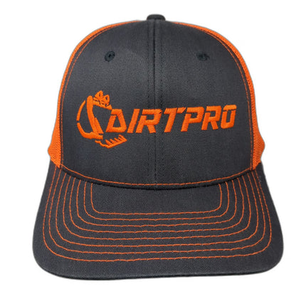 NV CAPS Trucker Hat Gray Orange One Size DirtPro Excavator Mesh Snapback hat
