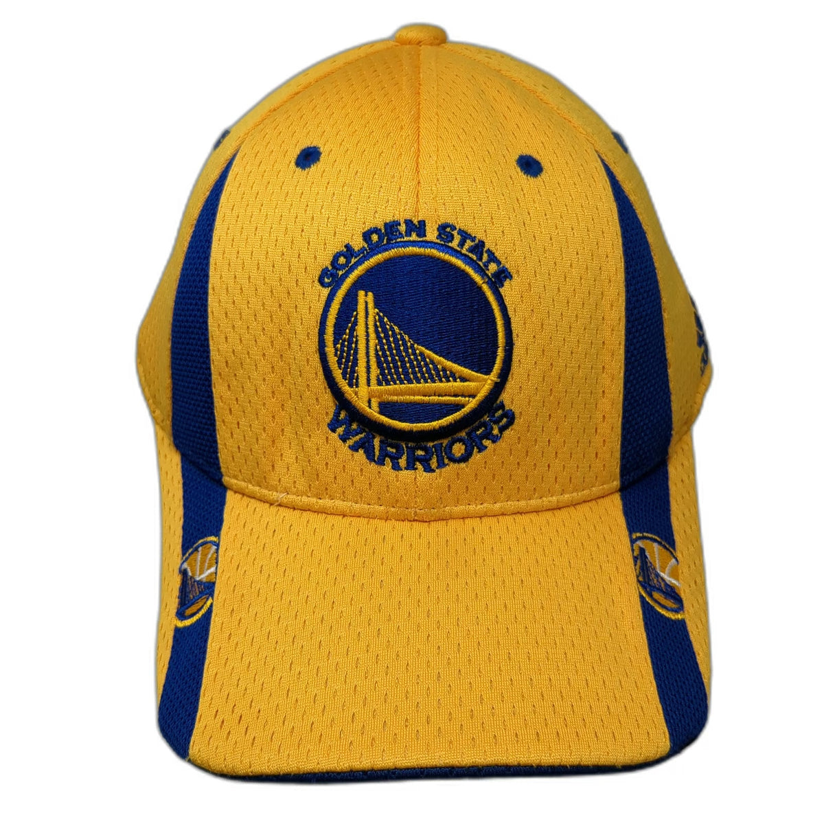 Golden State Warriors NBA Adidas Cap Yellow XL Mesh Stretch Fit Basketball Logo