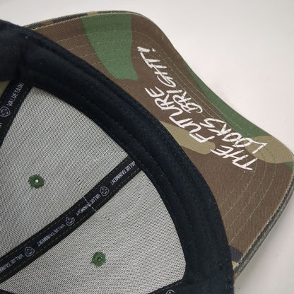 Valuetainment Snapback Hat Green Camo One Size Lion The Future Looks Bright