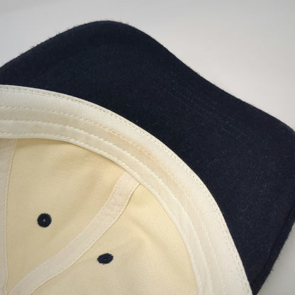 Brandy Melville Baseball Cap Beige Blue One Size Leather Slideback Blank Hat