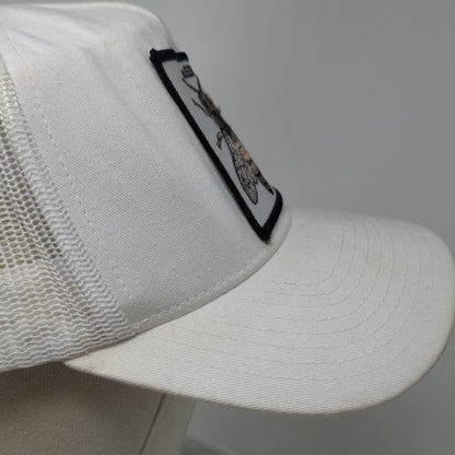 Queen Bee Snapback Trucker Hat White Embroidered Mesh Back 6 Panel Dad Hats