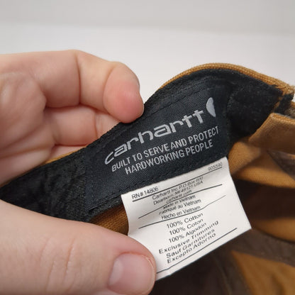 Carhartt Strapback Baseball Cap Brown One Size Adjustable Embroidered 6 Panel