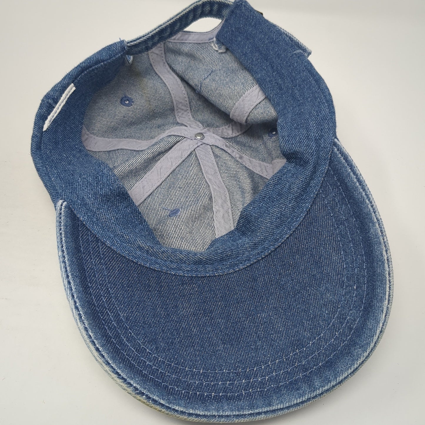 Unbranded Slideback Baseball Cap Blue One Size Adjustable 6 Panel Denim Blank