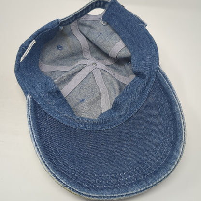 Unbranded Slideback Baseball Cap Blue One Size Adjustable 6 Panel Denim Blank
