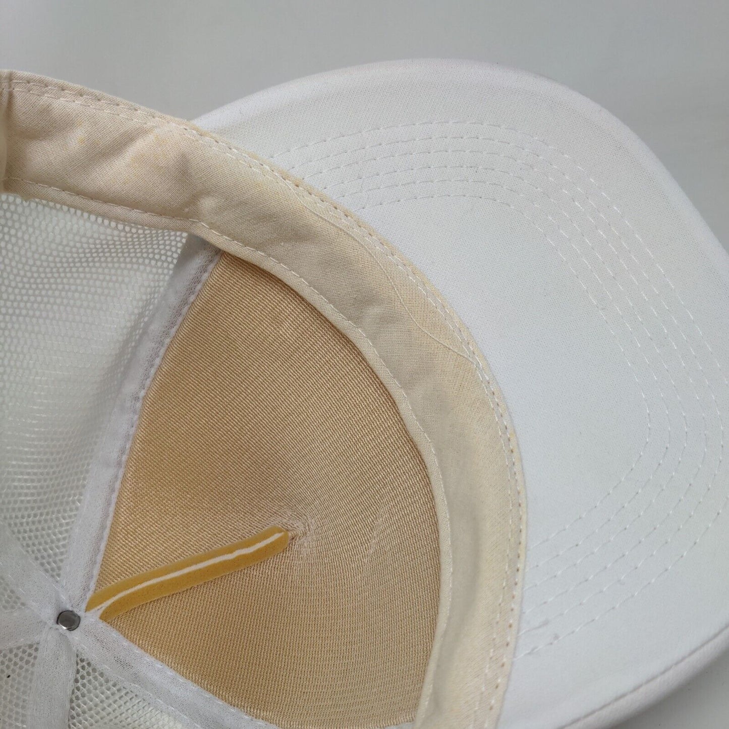 Indiana Federal Credit Union Trucker Hat White OS Mesh Back Suede Puff Rope