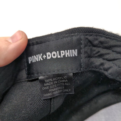 Pink Dolphin Snapback Hat Black OSFA Adjustable Solid Outdoor