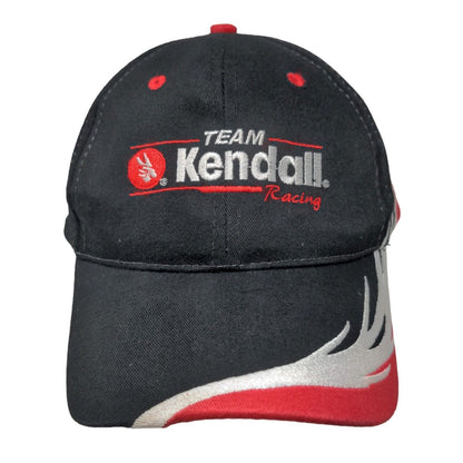 AMC Men's Strapback Hat Black Team Kendall Racing Embroidered Flames Logo