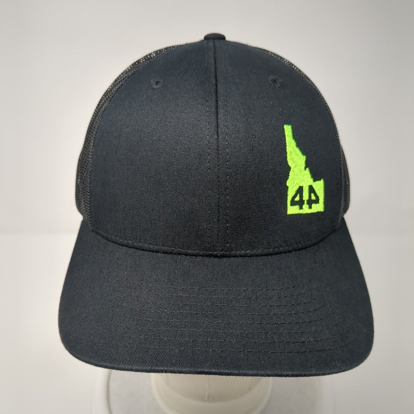 Idaho Snapback Trucker Hat Black One Size Adjustable Mesh Back Richardson