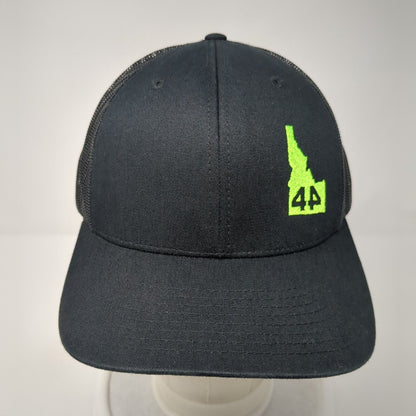 Idaho Snapback Trucker Hat Black One Size Adjustable Mesh Back Richardson