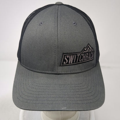 Richardson 115 Trucker Hat Gray Black L Mesh Snapback Mountain Logo Switchback