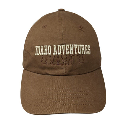Idaho Adventures Raft Slideback Hat Brown OSFA Adjustable Embroidered