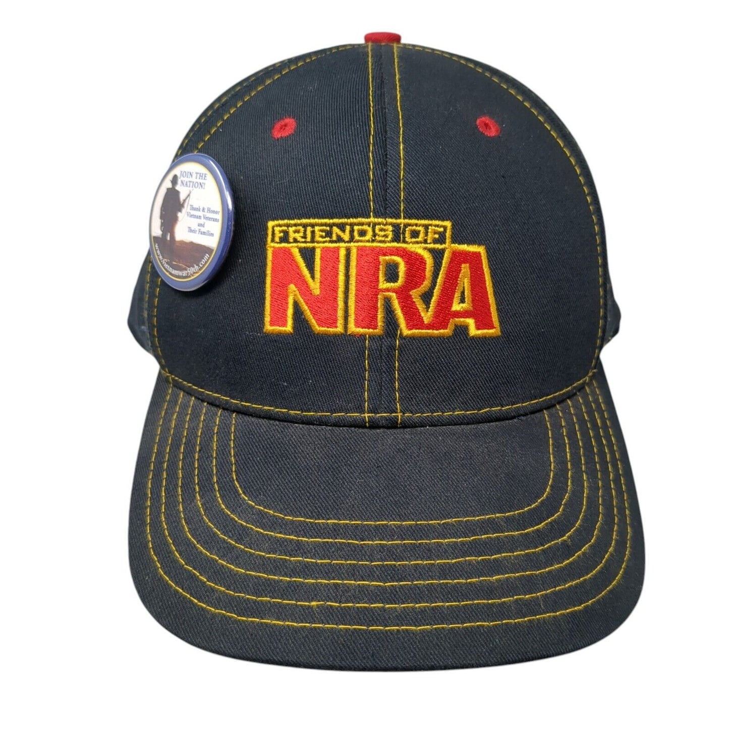 Friends of NRA Strapback Hat Blue One Size Adjustable Embroidered Pin