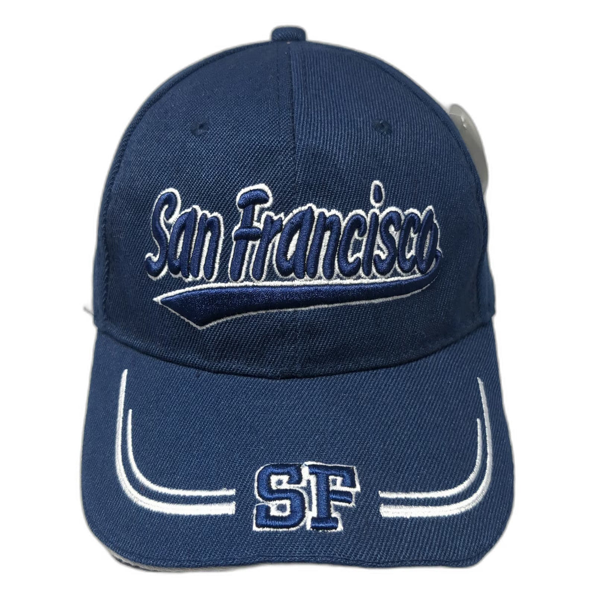San Francisco SF Blue White Baseball Cap One Size Embroidered Strapback Hat