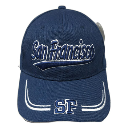 San Francisco SF Blue White Baseball Cap One Size Embroidered Strapback Hat