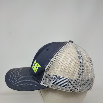 CAT Ring Power Snapback Trucker Hat Blue One Size Embroidered Mesh Back