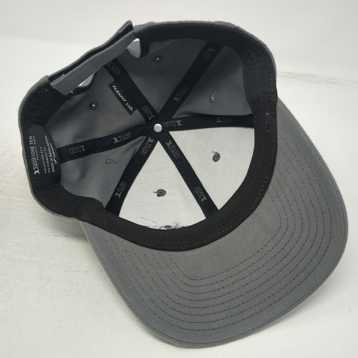 Yupoong Pebble Creek Baseball Cap Gray One Size Adjustable Flexfit 110 Logo Hat
