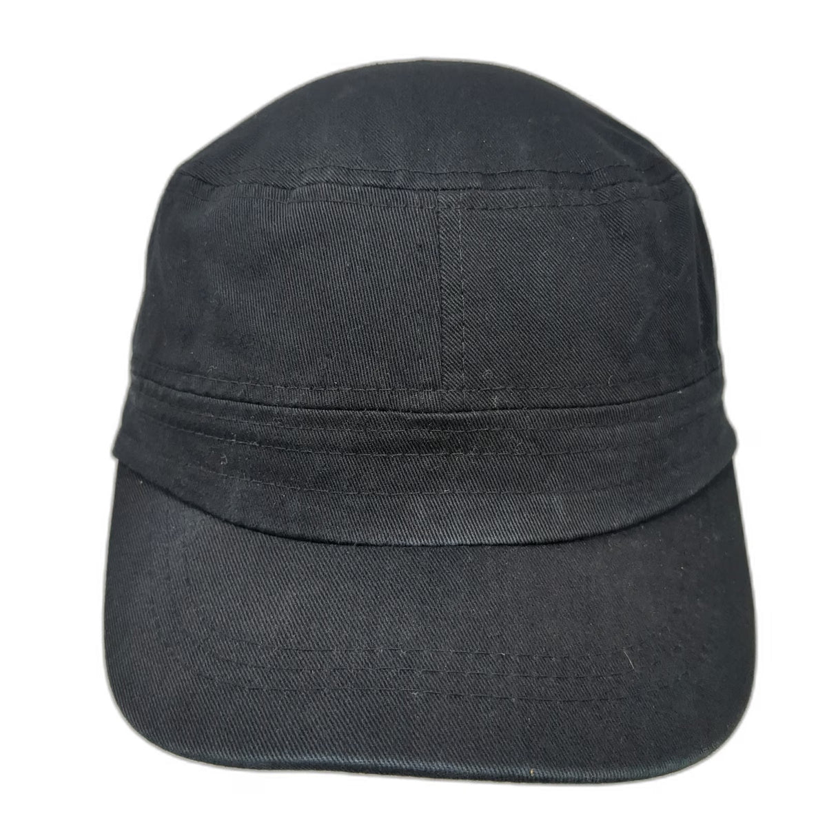 Black Army Cap One Size Adjustable Strapback Hat 100% Cotton Plain Cadet Cap